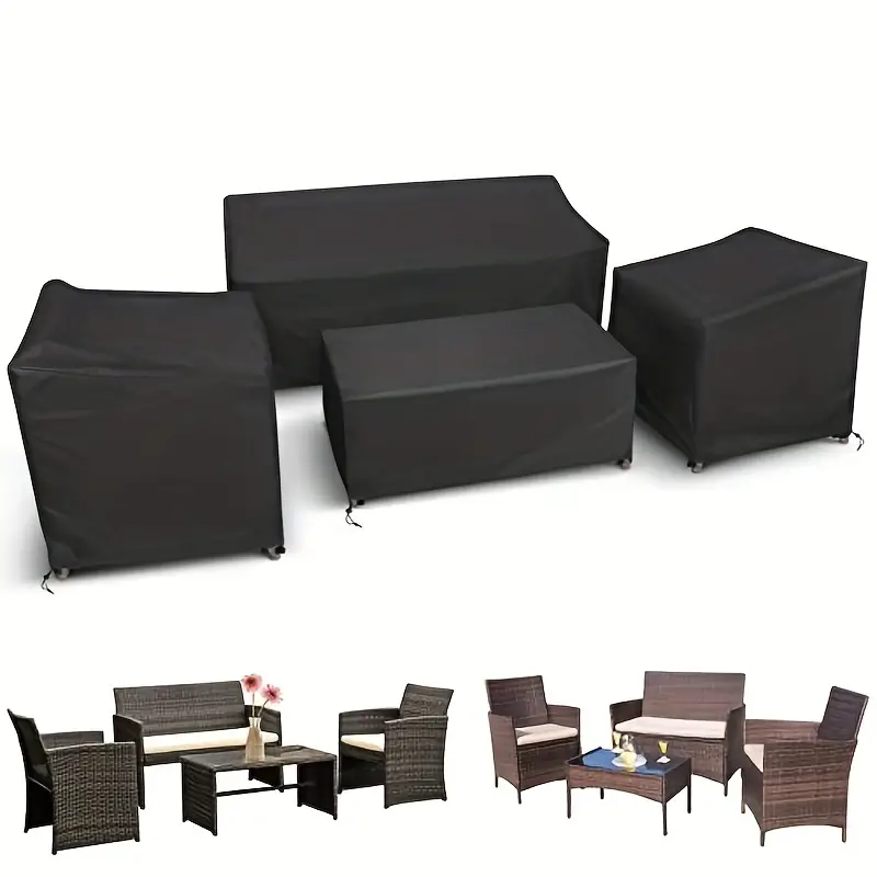 Outdoor Furniture Bali - 4 قطع/مجموعة أغطية أثاث الفناء، أغطية