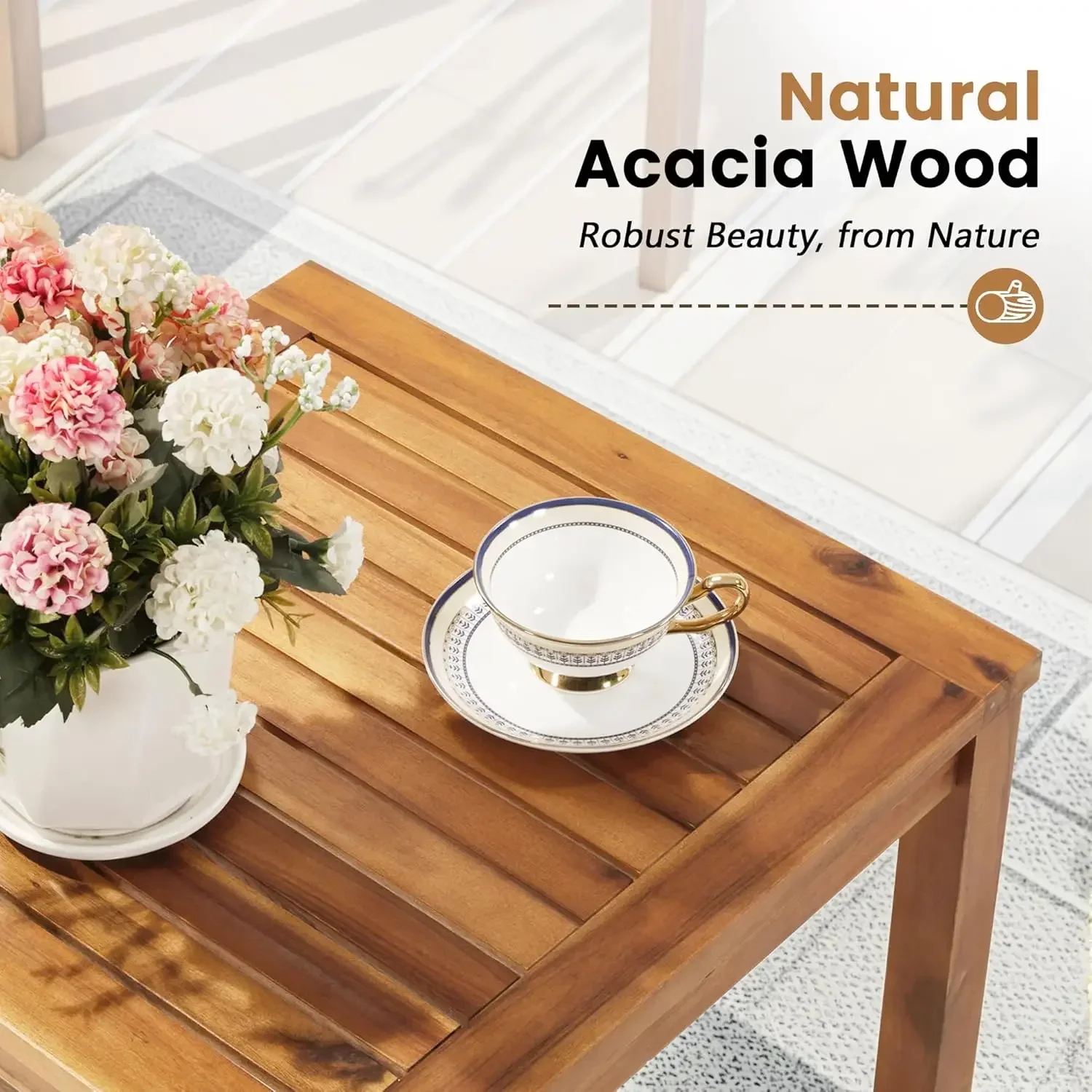 Outdoor Furniture Table And Chairs - كراسي فناء من 3 قطع مصنوعة