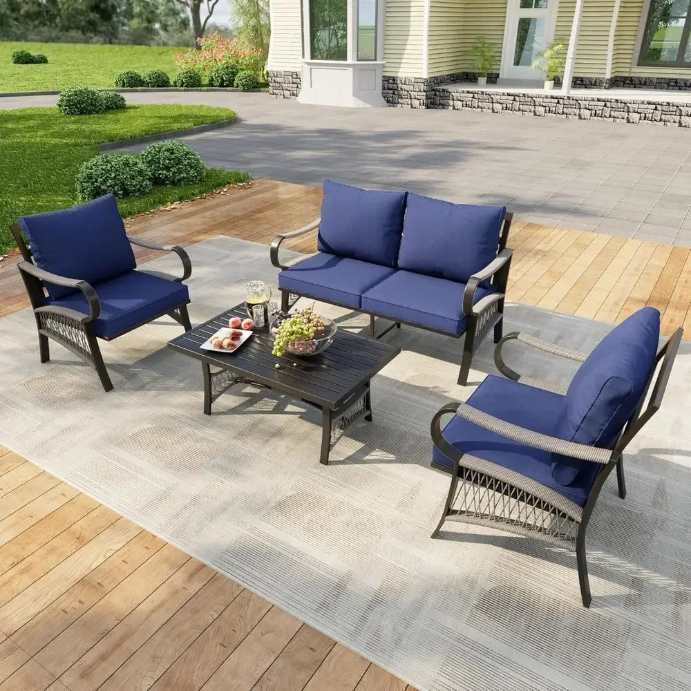 Outdoor Furniture Metal Chairs - طقم أثاث خارجي معدني مكون من