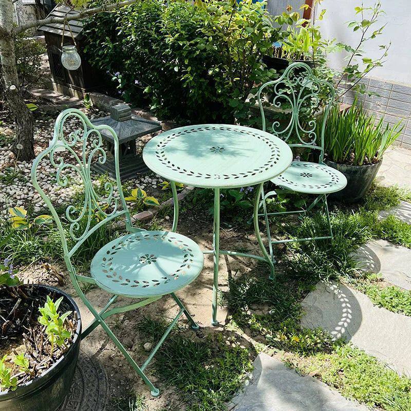 Outdoor Furniture Metal Chairs - طاولة وكراسي حديدية على الطراز الفرنسي