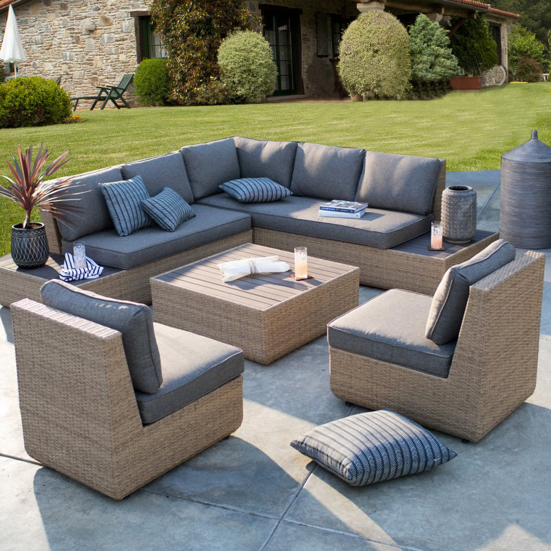Outdoor Furniture Metal Chairs - أريكة خارجية من الراتان للفناء والحديقة