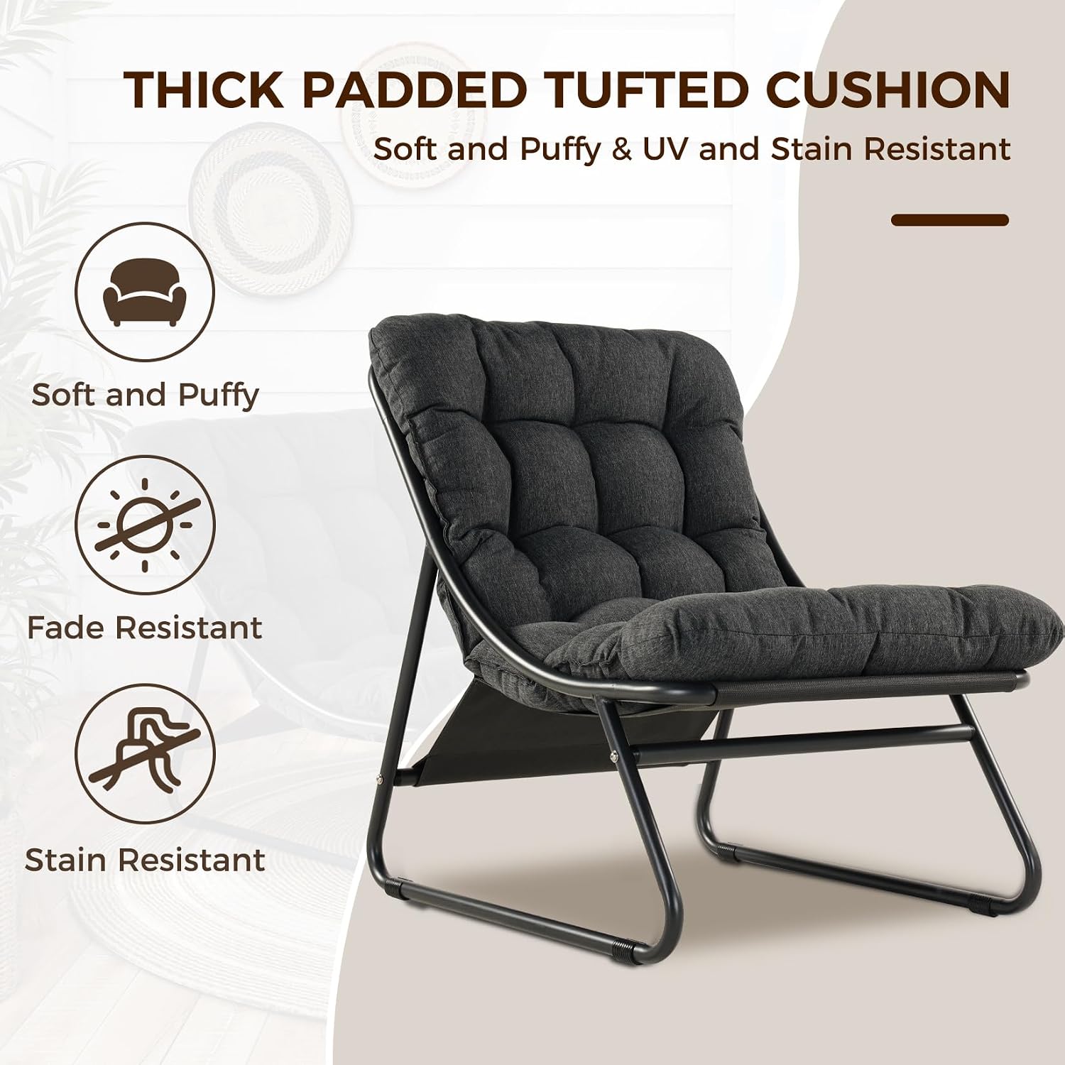 كرسي استرخاء خارجي مع مسند للق - مراجعة Outdoor Furniture Metal Chairs وسعره