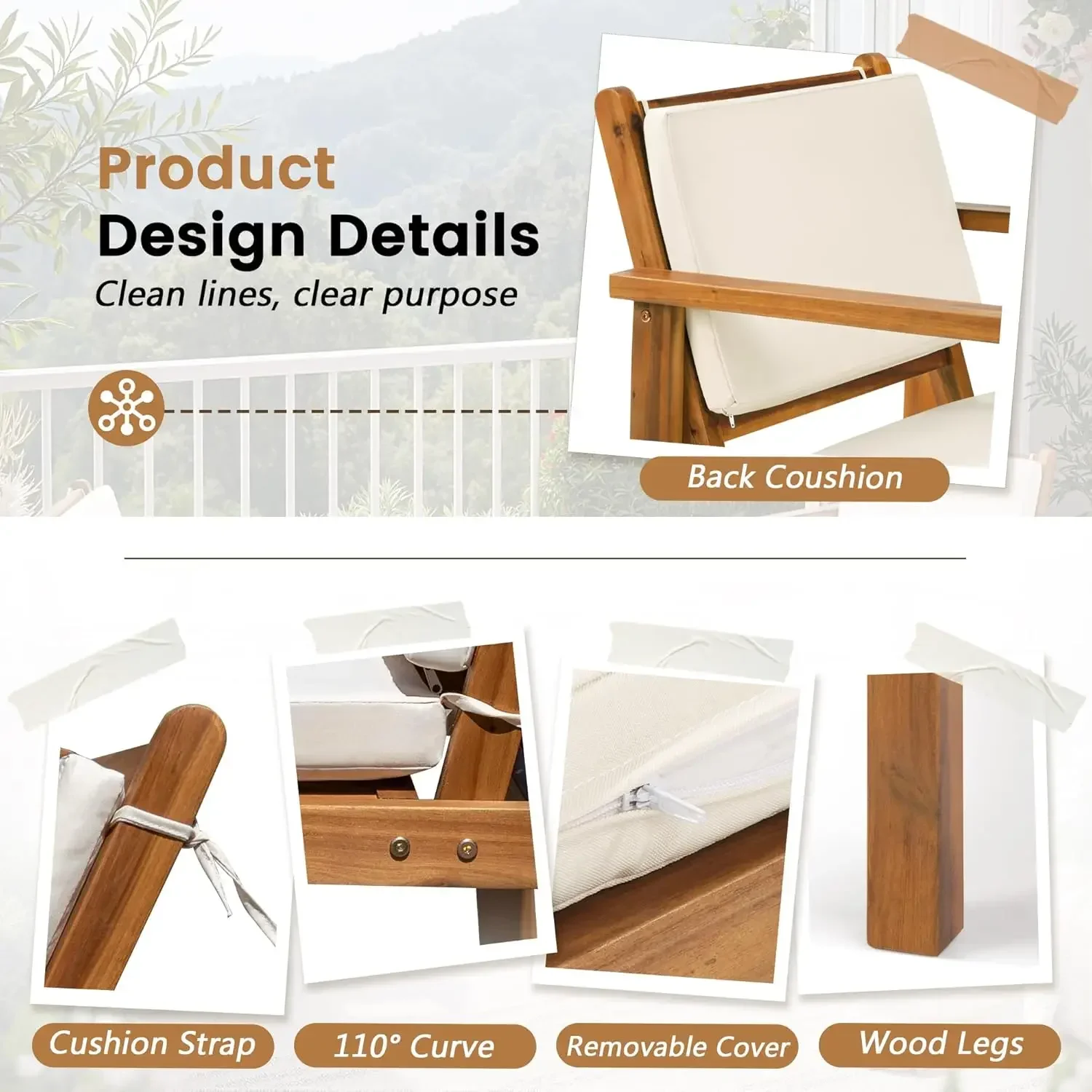 كراسي فناء من 3 قطع مصنوعة من  - مراجعة Outdoor Furniture Table And Chairs وسعره