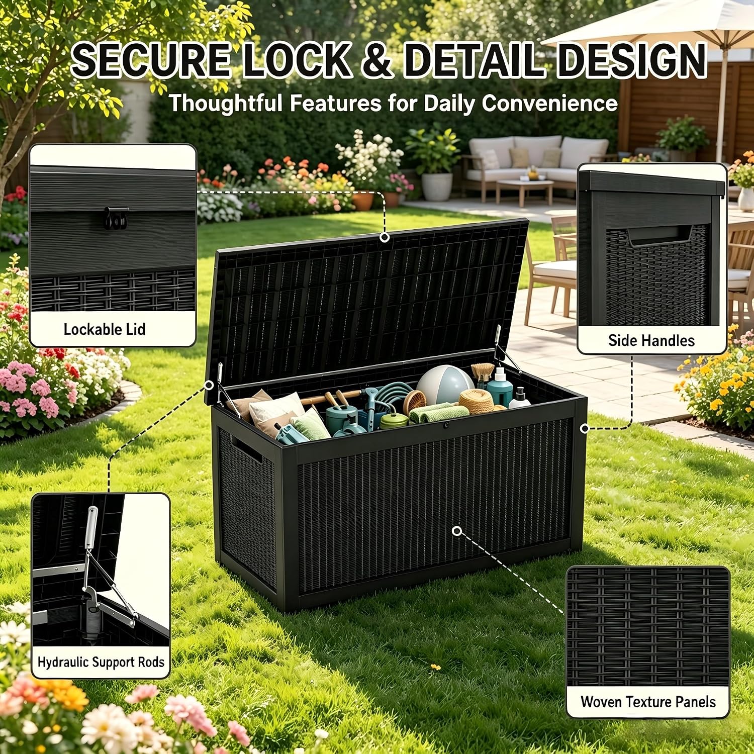 صندوق تخزين كبير للخارج مصنوع  - مراجعة Outdoor Furniture Resin وسعره
