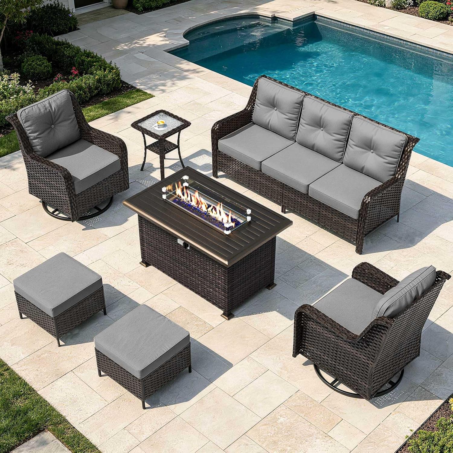 طقم أثاث فناء مكون من 7 قطع، أ - مراجعة Outdoor Furniture Bali وسعره