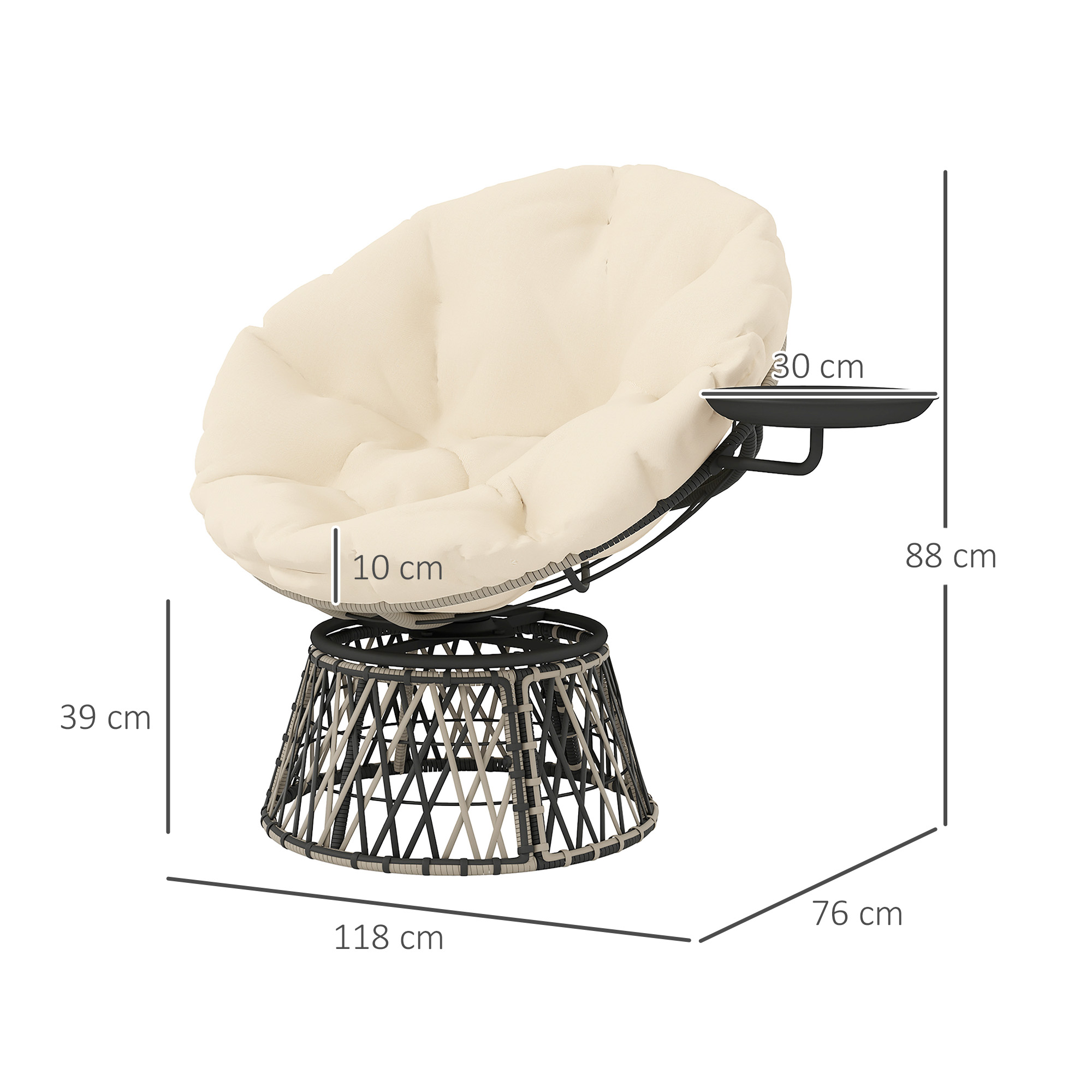 كرسي دوار خارجي مقاس 39 بوصة م - مراجعة Outdoor Furniture Metal Chairs وسعره
