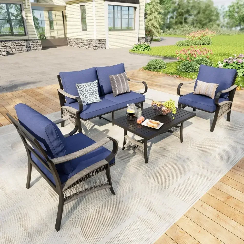 طقم أثاث خارجي معدني مكون من 4 - مراجعة Outdoor Furniture Metal Chairs وسعره