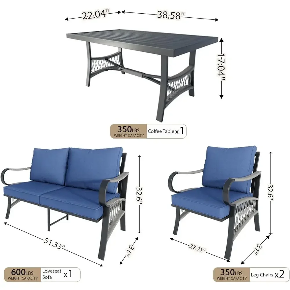 طقم أثاث خارجي معدني مكون من 4 - مراجعة Outdoor Furniture Metal Chairs وسعره