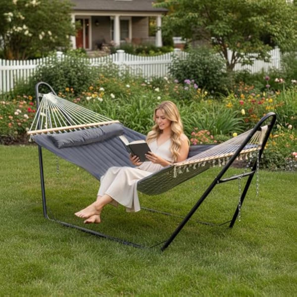 أرجوحة مزدوجة متينة مع حامل لل - مراجعة Hammock With Stand وسعره