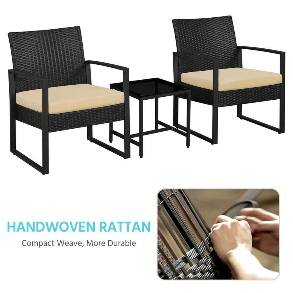 طقم أثاث خارجي من 3 قطع مصنوع  - مراجعة Outdoor Furniture Table And Chairs وسعره