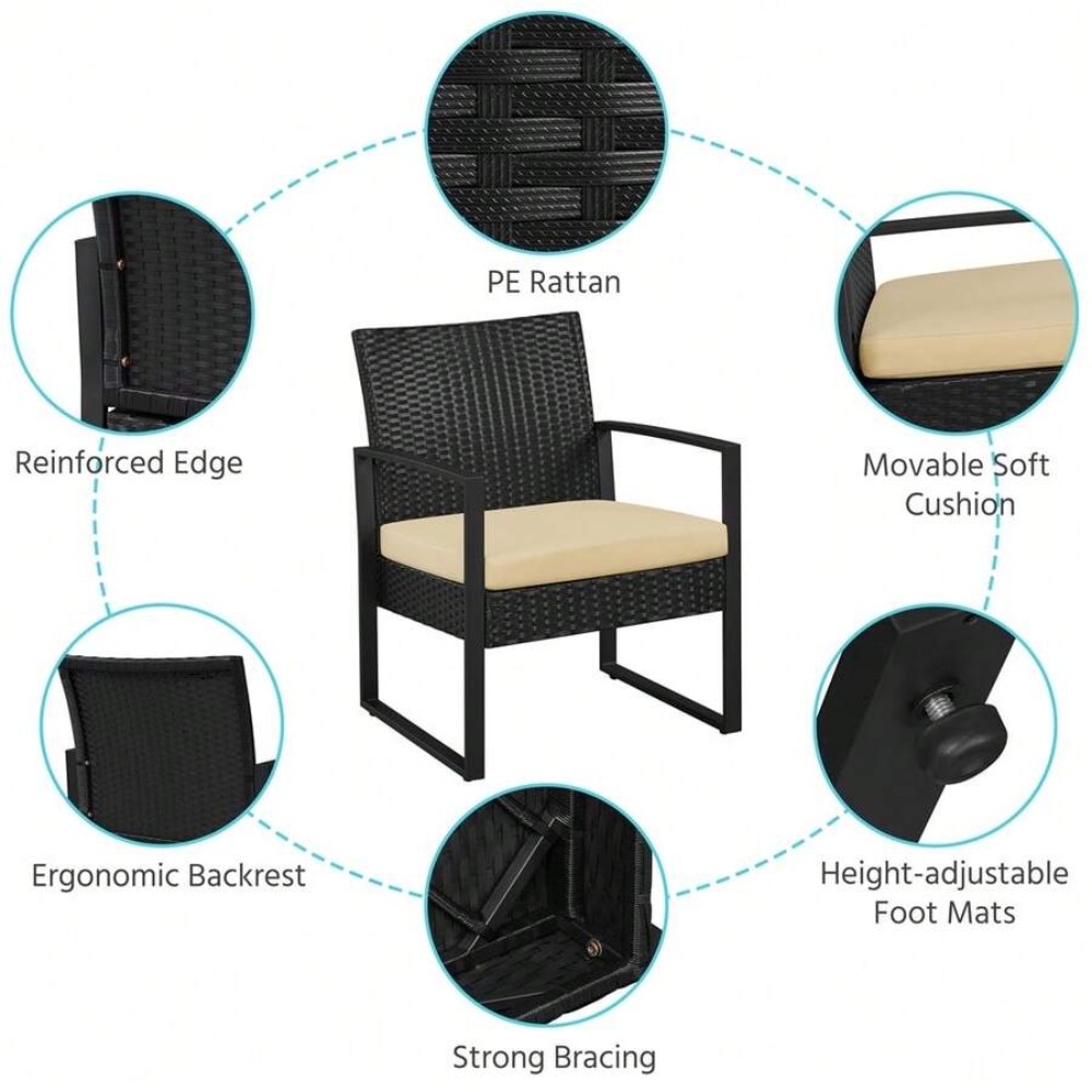 طقم أثاث خارجي من 3 قطع مصنوع  - مراجعة Outdoor Furniture Table And Chairs وسعره