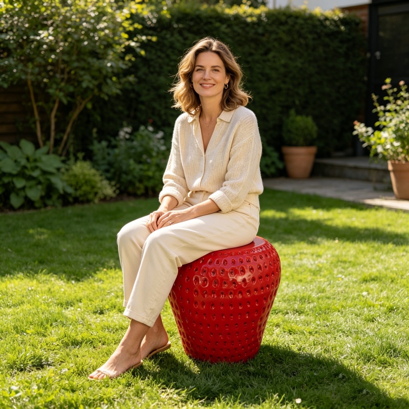 كرسي على شكل فراولة 13.4 بوصة، - مراجعة Outdoor Furniture Resin وسعره