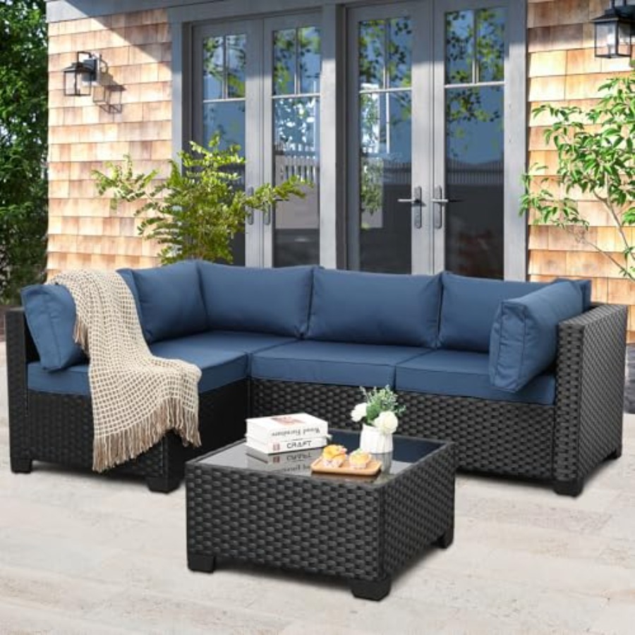 طقم أثاث خارجي مكون من 5 قطع،  - مراجعة Outdoor Furniture Resin وسعره
