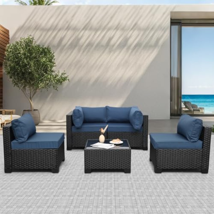 طقم أثاث خارجي مكون من 5 قطع،  - مراجعة Outdoor Furniture Resin وسعره