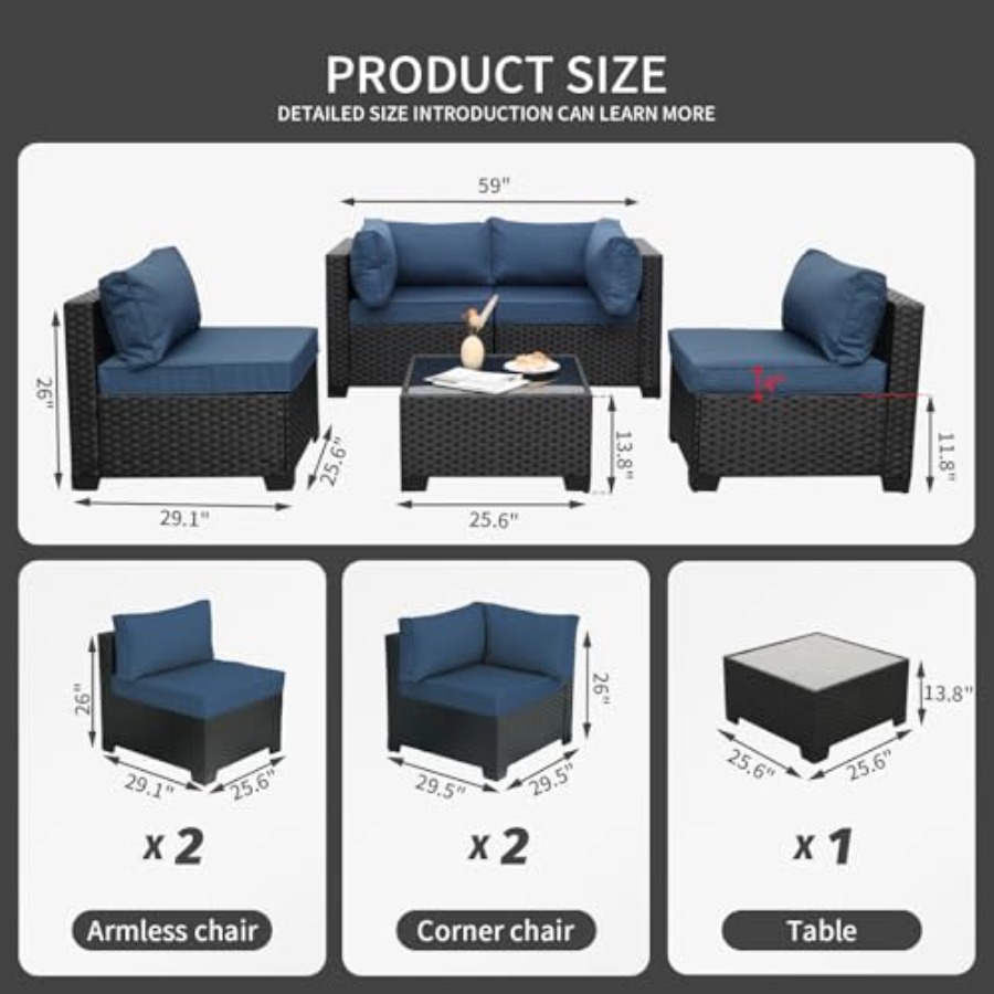 طقم أثاث خارجي مكون من 5 قطع،  - مراجعة Outdoor Furniture Resin وسعره