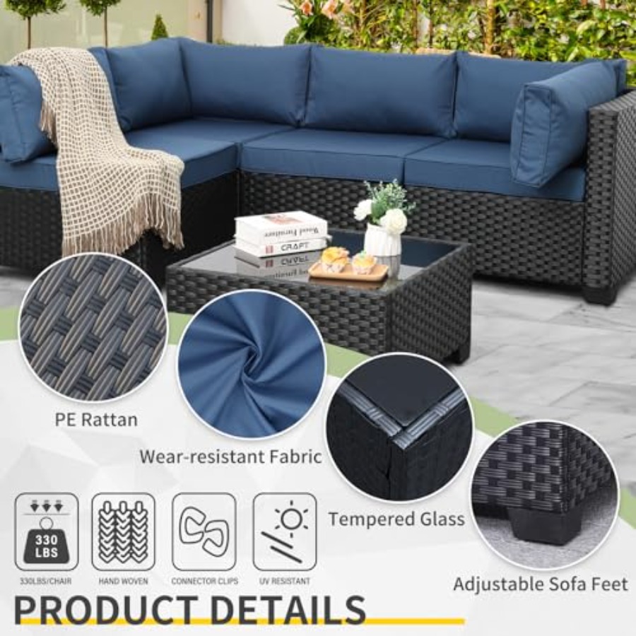 طقم أثاث خارجي مكون من 5 قطع،  - مراجعة Outdoor Furniture Resin وسعره