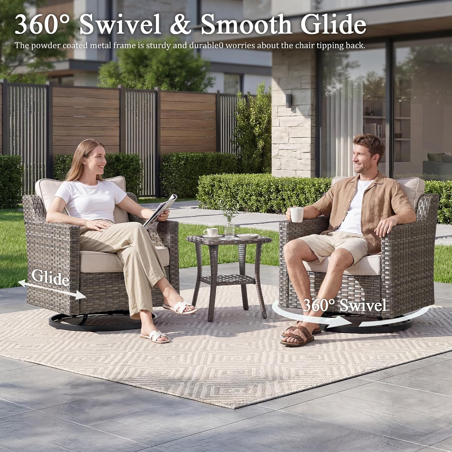 مجموعة كراسي أثاث فاخرة للشرفة - مراجعة Outdoor Furniture Metal Chairs وسعره