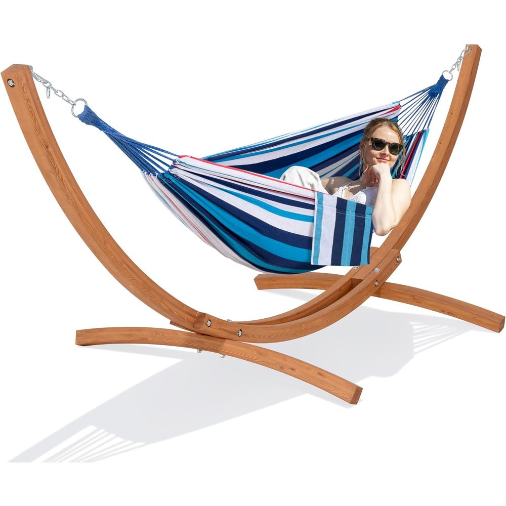أرجوحة خارجية مع حامل متضمن، أ - مراجعة Hammock With Stand وسعره
