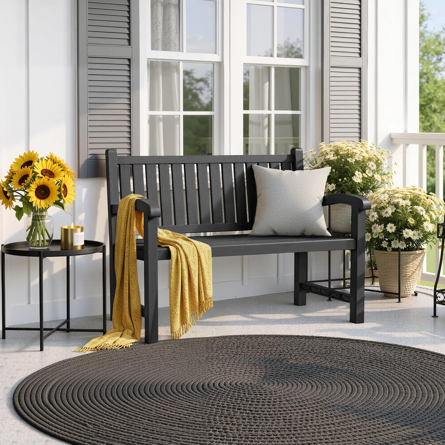 مقعد خارجي لشخصين مصنوع من الر - مراجعة Outdoor Furniture Resin وسعره