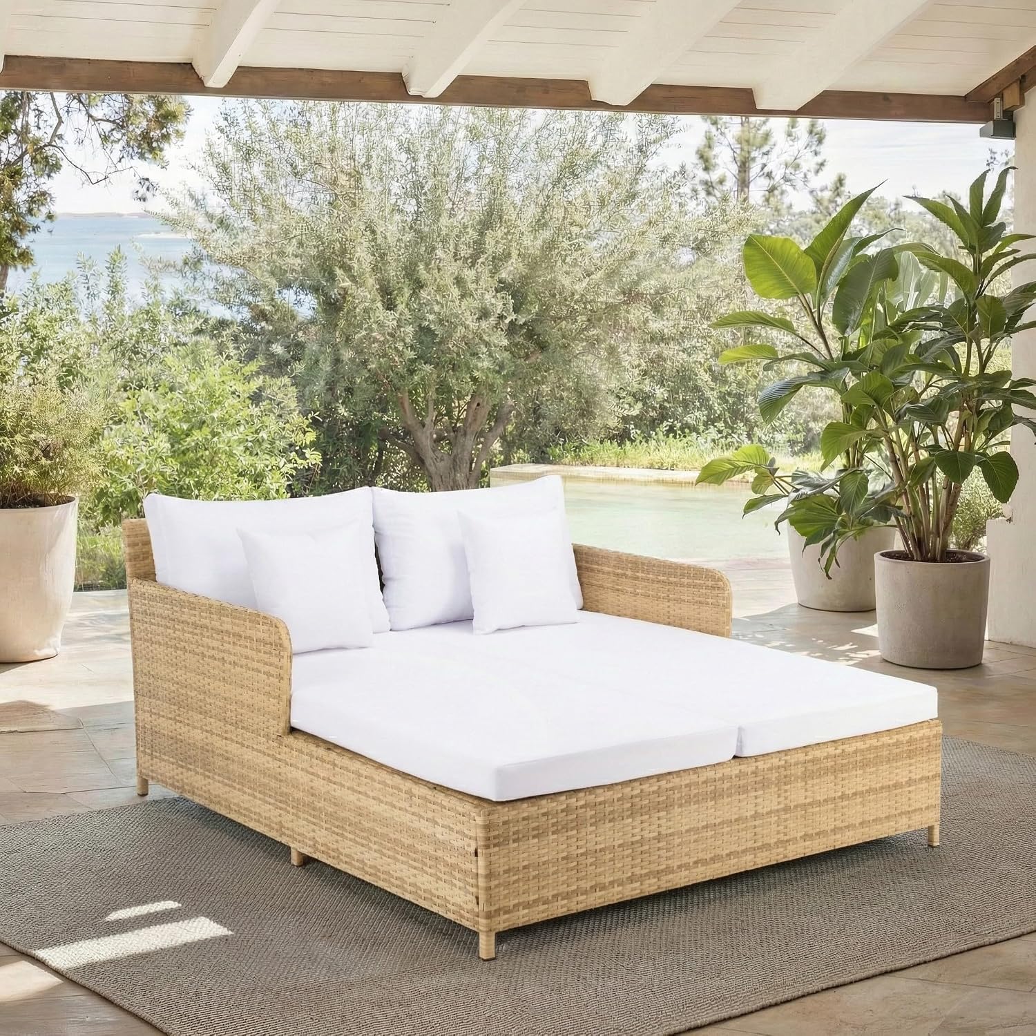 سرير نهاري خارجي من كاديو بإطا - مراجعة Outdoor Daybed Furniture وسعره